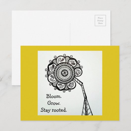 Zonnebloem Briefkaart (Voorkant / Achterkant)