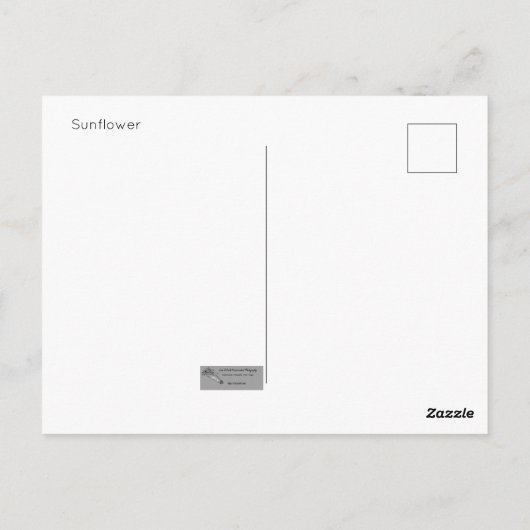 Zonnebloem Briefkaart (Achterkant)