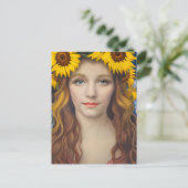 Zonnebloem Briefkaart (Staand voorkant)