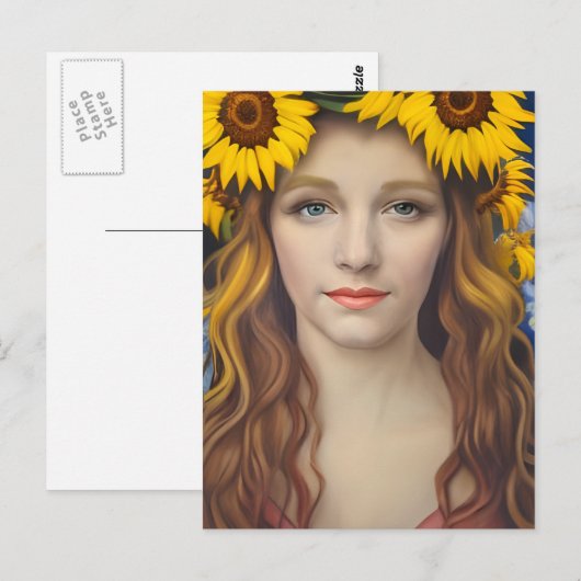 Zonnebloem Briefkaart (Voorkant / Achterkant)