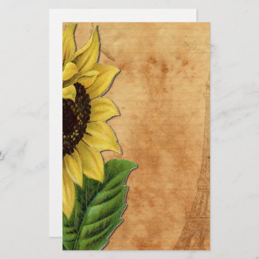 Zonnebloem Briefpapier (Voorkant / Achterkant)