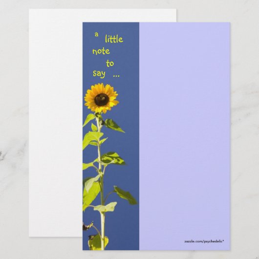 Zonnebloem Briefpapier (Voorkant / Achterkant)