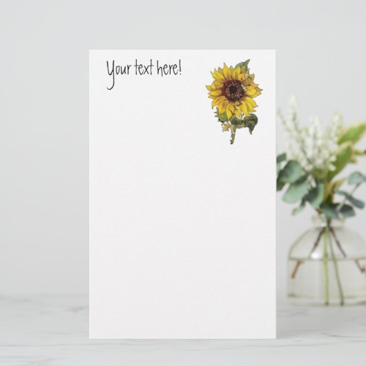 Zonnebloem Briefpapier (Staand voorkant)