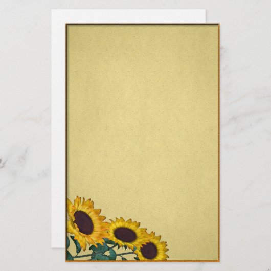 Zonnebloem Briefpapier (Voorkant / Achterkant)