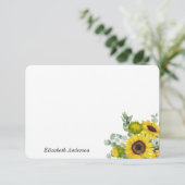 Zonnebloem, Briefpapier, gepersonaliseerd Kaart (Staand voorkant)