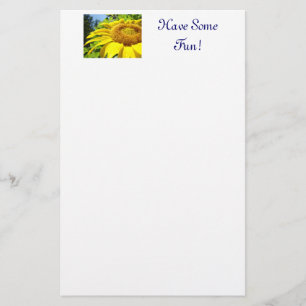 Zonnebloem briefpapier Veel plezier! Zonnebloemen