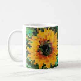 Zonnebloem Bright Floral Pixel Art Koffiemok