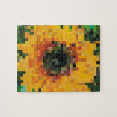 Zonnebloem Bright Floral Pixel Art Legpuzzel (Horizontaal)