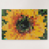 Zonnebloem Bright Floral Pixel Art Legpuzzel (Horizontaal)