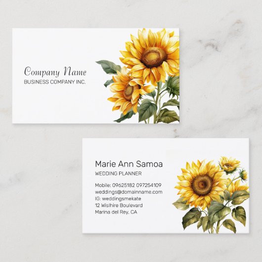 Zonnebloem Bright Florals Professional Visitekaartje (Voorkant / Achterkant)