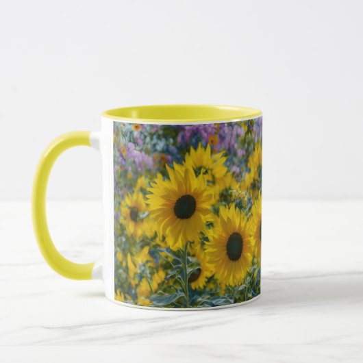 Zonnebloem Bright Garden Flower Art Mok Cup (Links)