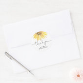 Zonnebloem bru ronde sticker (Envelop)