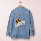 Zonnebloem bruid sluier gepersonaliseerde denim ja jacket (Hangar)