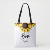 Zonnebloem Bruid Trouw Geel Wit Tote Bag (Voorkant)