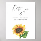 Zonnebloem bruids douche Date night ideeën spel Poster (Voorkant)