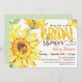 Zonnebloem Bruids Douche uitnodiging (Voorkant / Achterkant)