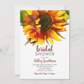 Zonnebloem bruids douche uitnodigingen, kaart (Voorkant)
