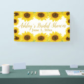 Zonnebloem Bruidsbruiloft Achtergrond Boho Bloemst Spandoek (Beurs)