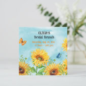 ZONNEBLOEM BRUIDSDIEPSEIN VLAK UITNODIGING (Staand voorkant)