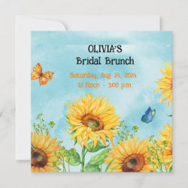 ZONNEBLOEM BRUIDSDJE FLAT UITNODIGING