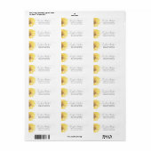 Zonnebloem bruidsdouche retouradres etiket (Full Sheet)
