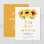 Zonnebloem Bruidsdouche Uitnodiging Waterverf (Voorkant / Achterkant)