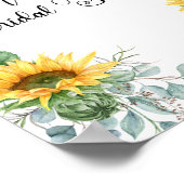 Zonnebloem Bruidsdouche Welkomstbord Poster (Hoek)
