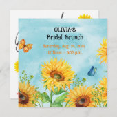 ZONNEBLOEM BRUIDSDUIK PLATTE UITNODIGING (Voorkant / Achterkant)