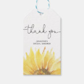 Zonnebloem bruidsfeest bedankkaartje cadeaulabel (Voorkant)