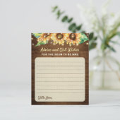 Zonnebloem Bruidsfeest Bruid Mevrouw Advieskaarten (Staand voorkant)