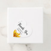 Zonnebloem bruidsfeest cadeautag etiketten (In situ)