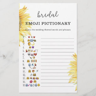 Zonnebloem bruidsfeest emoji pictionary spel