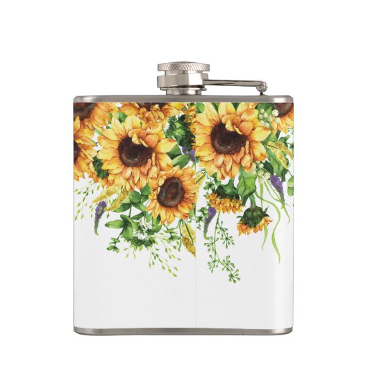 Zonnebloem Bruidsfeest Fles Heupfles (Achterkant)