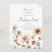 Zonnebloem Bruidsfeest Uitnodiging (Voorkant / Achterkant)