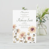 Zonnebloem Bruidsfeest Uitnodiging (Staand voorkant)