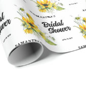 Zonnebloem Bruidsfeestje Cadeaupapier (Rol Hoek)