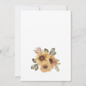 Zonnebloem Bruidsfeestje Kaart (Achterkant)