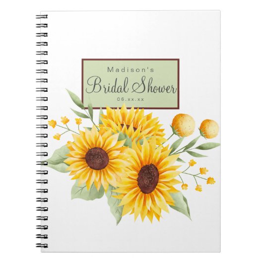 Zonnebloem Bruidsfeestje Notitieboek (Voorkant)