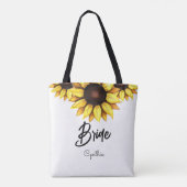 Zonnebloem Bruidshuwelijk Geel Wit Tote Bag (Achterkant)