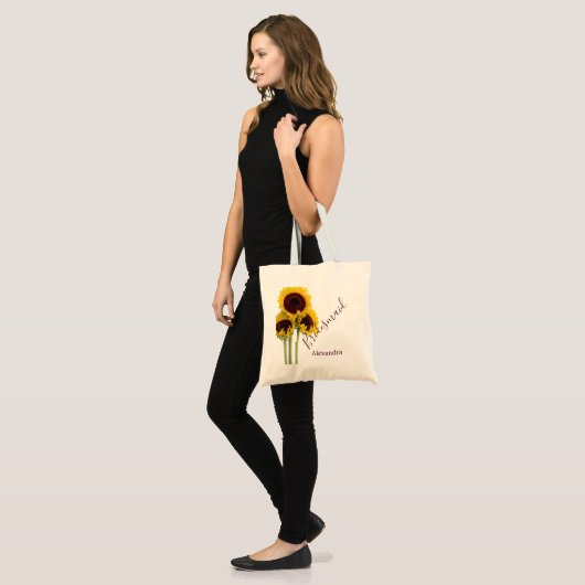 Zonnebloem - bruidsmaïde Rustige ventilator Tote Bag (Voorkant (model))