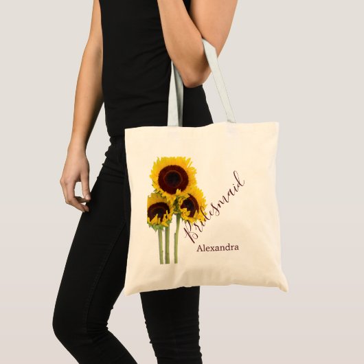 Zonnebloem - bruidsmaïde Rustige ventilator Tote Bag (Voorkant (product))