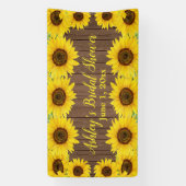 Zonnebloem Bruidsmeisje Feest Achtergrond Rustieke Spandoek (Verticaal)