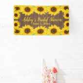 Zonnebloem Bruidsmeisje Feest Achtergrond Rustieke Spandoek (Insitu)