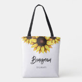 Zonnebloem Bruidsmeisje Huwelijksbloem Tote Bag (Achterkant)