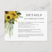 Zonnebloem Bruiloft Accommodaties Details Informatiekaartje (Voorkant)