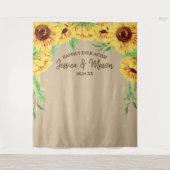 Zonnebloem bruiloft achtergrond Foto Prop Wandkleed (Voorkant)