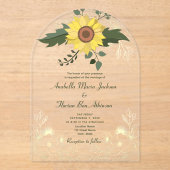 Zonnebloem Bruiloft Acryl Uitnodigingen (Voorkant)
