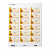 Zonnebloem bruiloft adresetiketten etiket (Full Sheet)