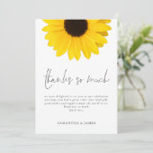 Zonnebloem bruiloft Bedankt zoveel Kaart (Staand voorkant)