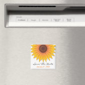 Zonnebloem bruiloft Bewaar de datum aankondiging Magneet (Insitu (Vaatwasser))